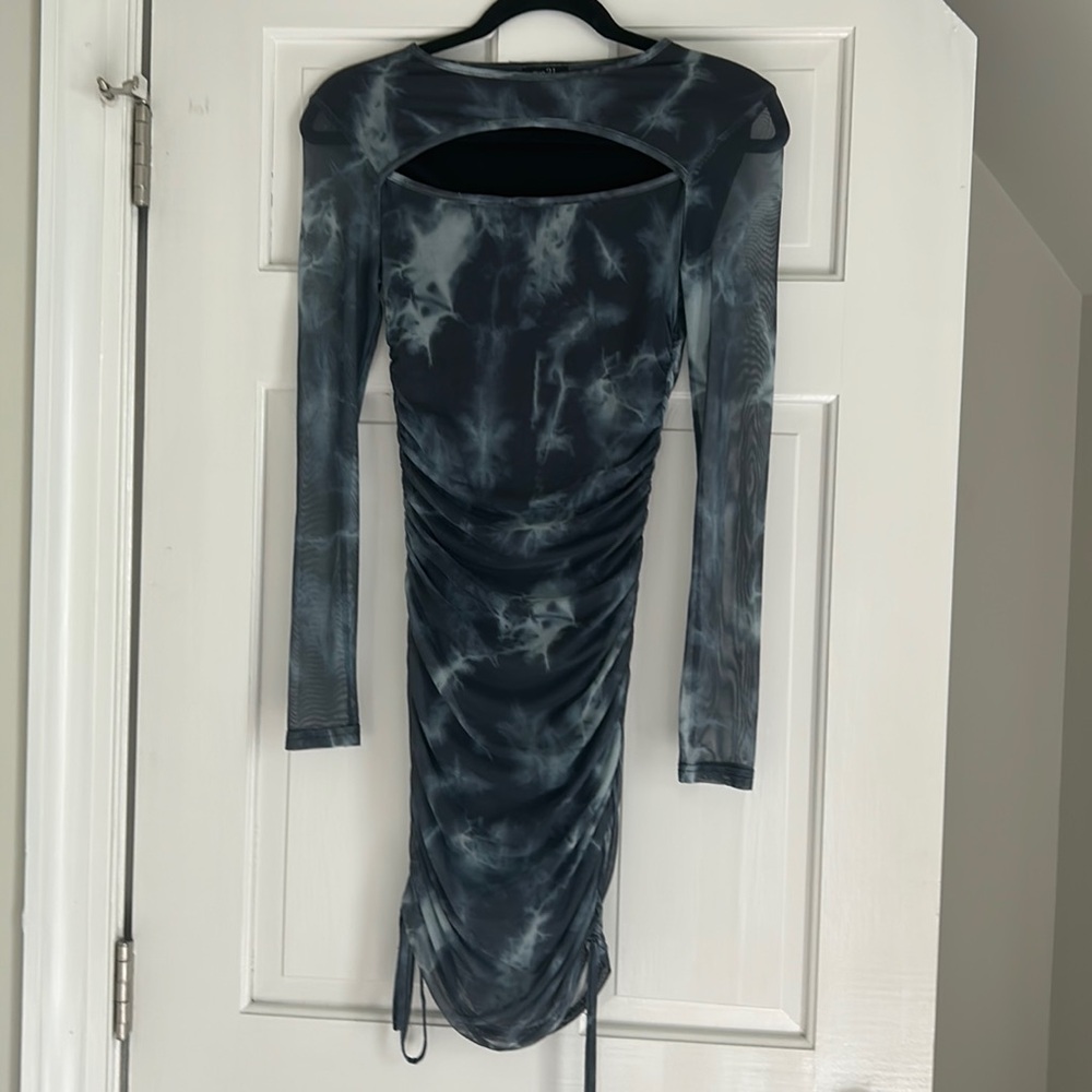 Blue mesh double lined dress
